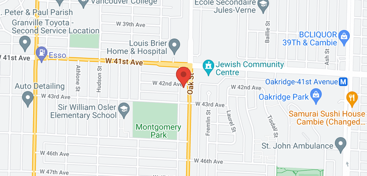 map of 306 1010 W 42ND AVENUE